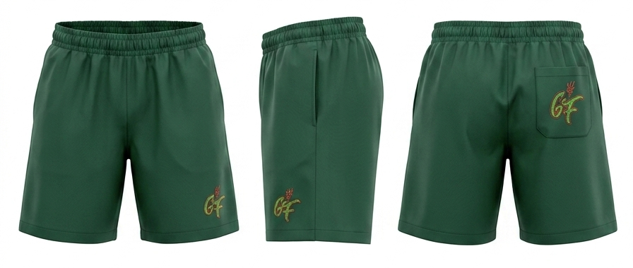 GLINT EMBROIDERY CHINOS SHORT
