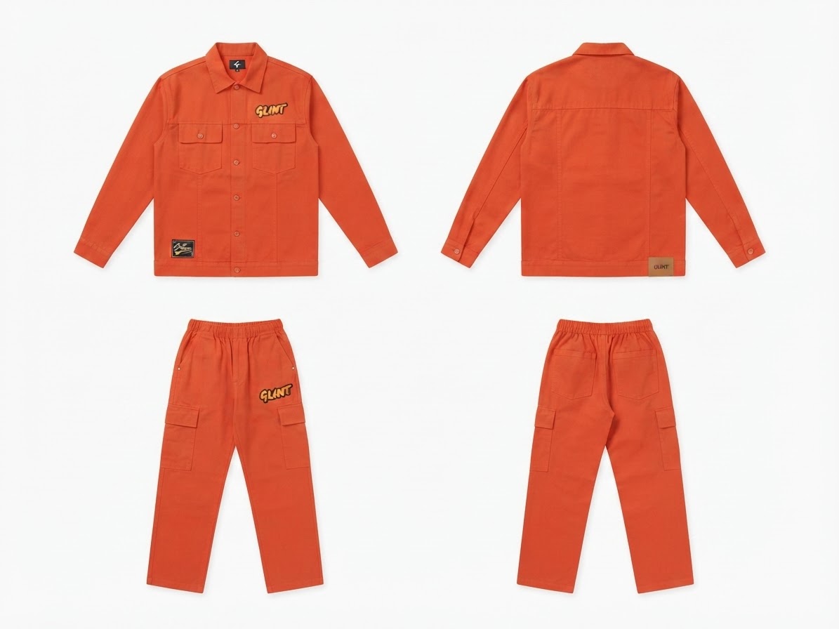 GLINT EMBROIDERY ORANGE 2PIECE
