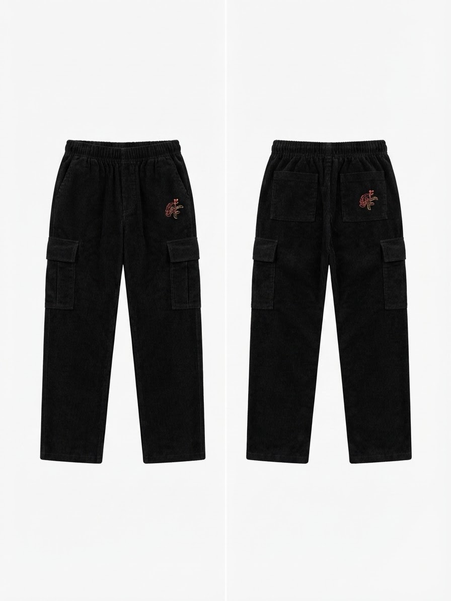 GLINT EMBROIDERY CORDUROY TROUSER