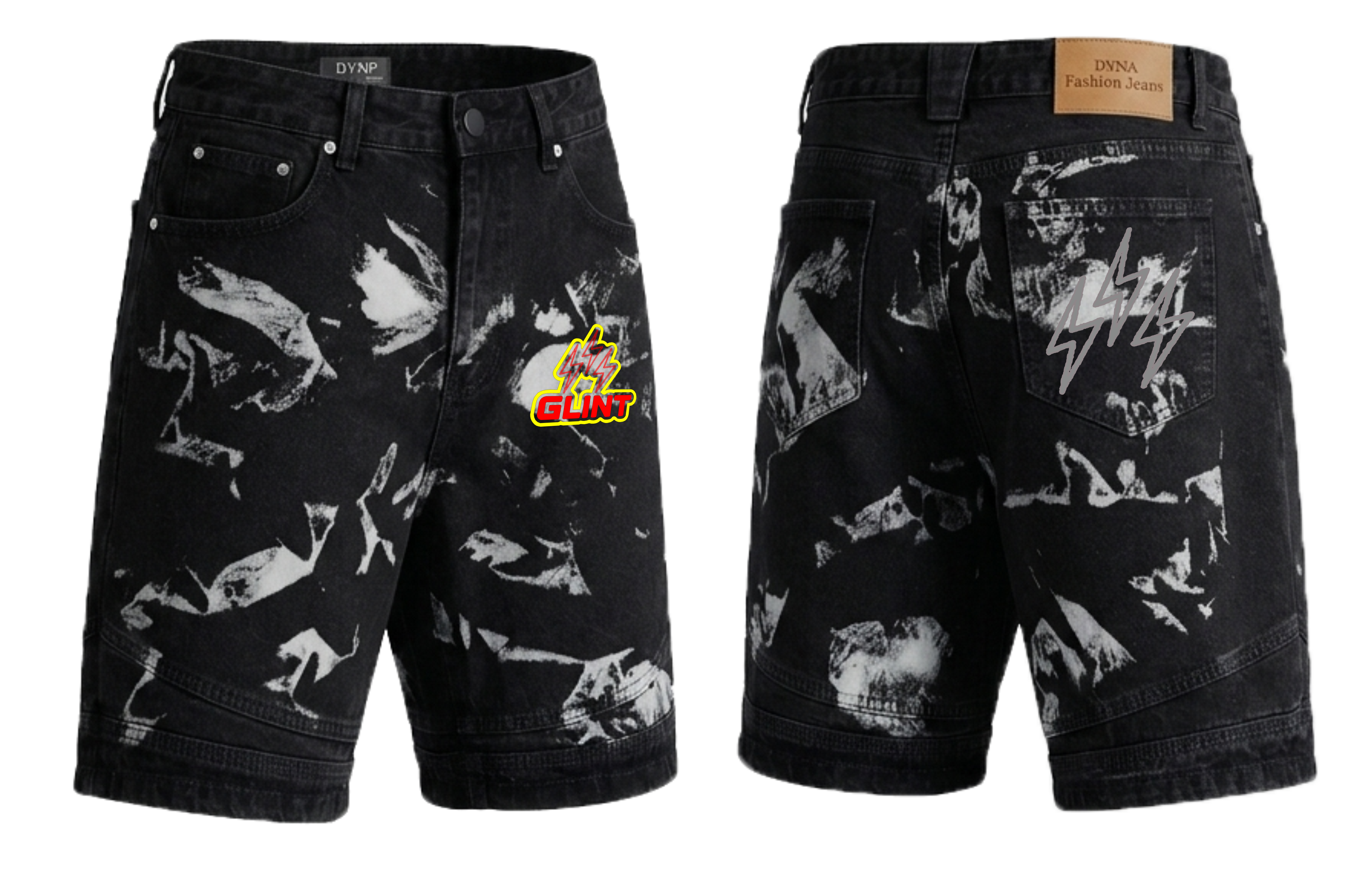 GLINT EMBROIDERY SHORT JEANS